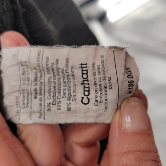 Carhartt Green Size Small Mens Pullover Sweatshirt Distressed Collar - Picture 11 of 11